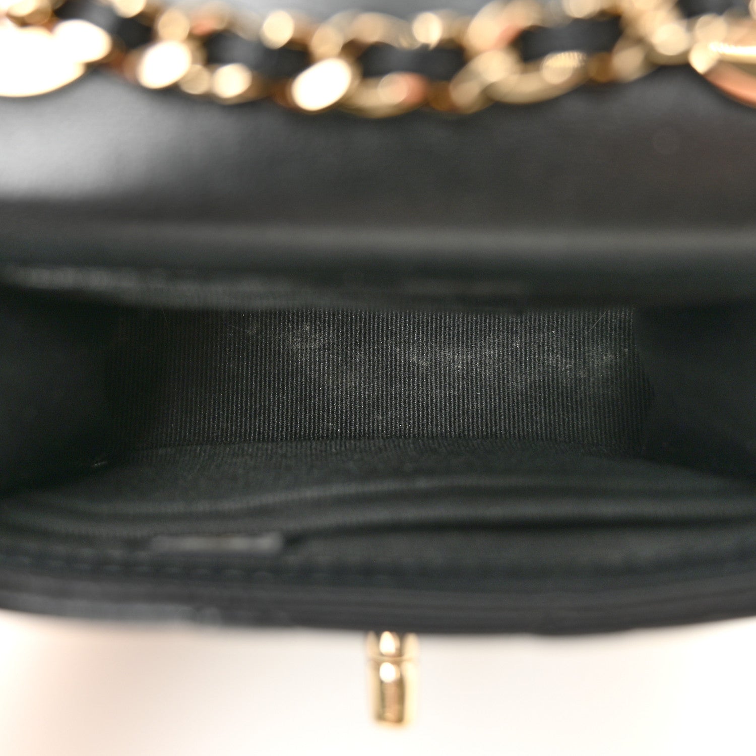 Lambskin Quilted Trendy CC Card Holder On Chain Black