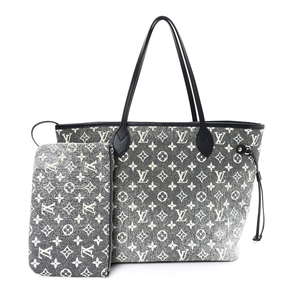 Denim Monogram Jacquard Neverfull MM Grey
