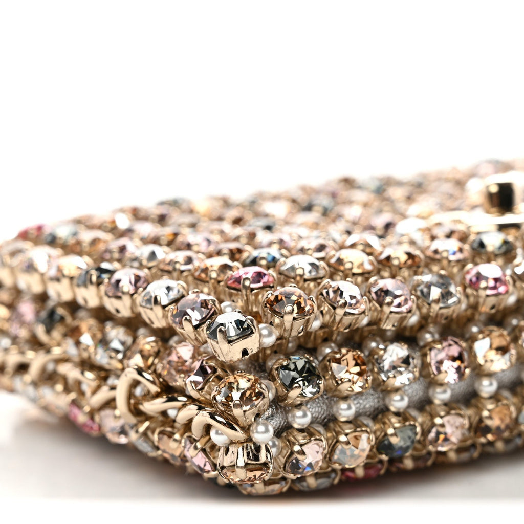 Metal Pearl Minaudiere CC Mini Evening Bag Multicolor
