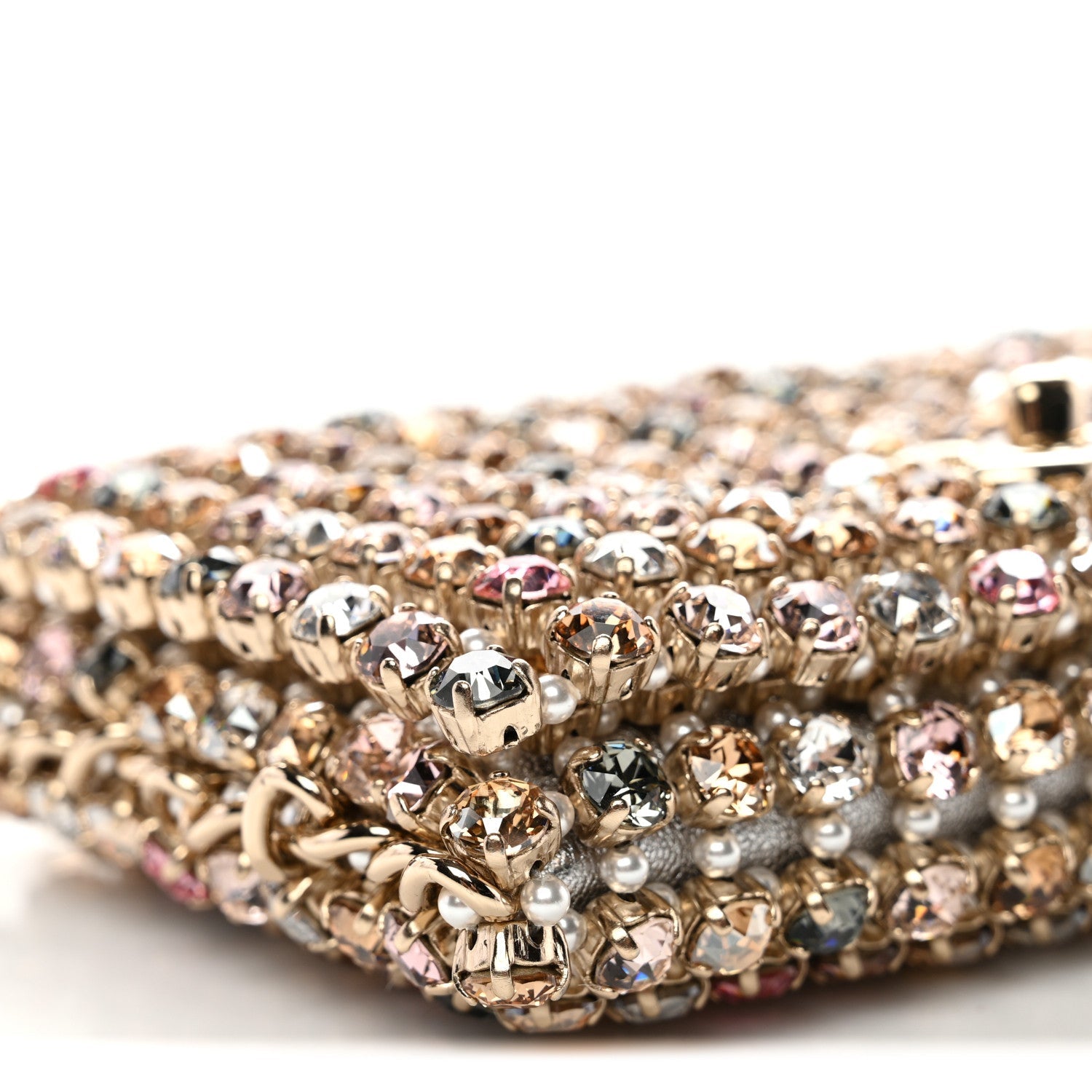 Metal Pearl Minaudiere CC Mini Evening Bag Multicolor
