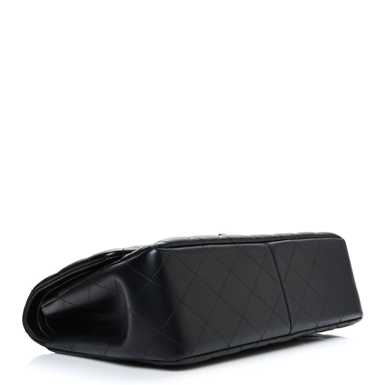 Lambskin Quilted Jumbo Double Flap Black