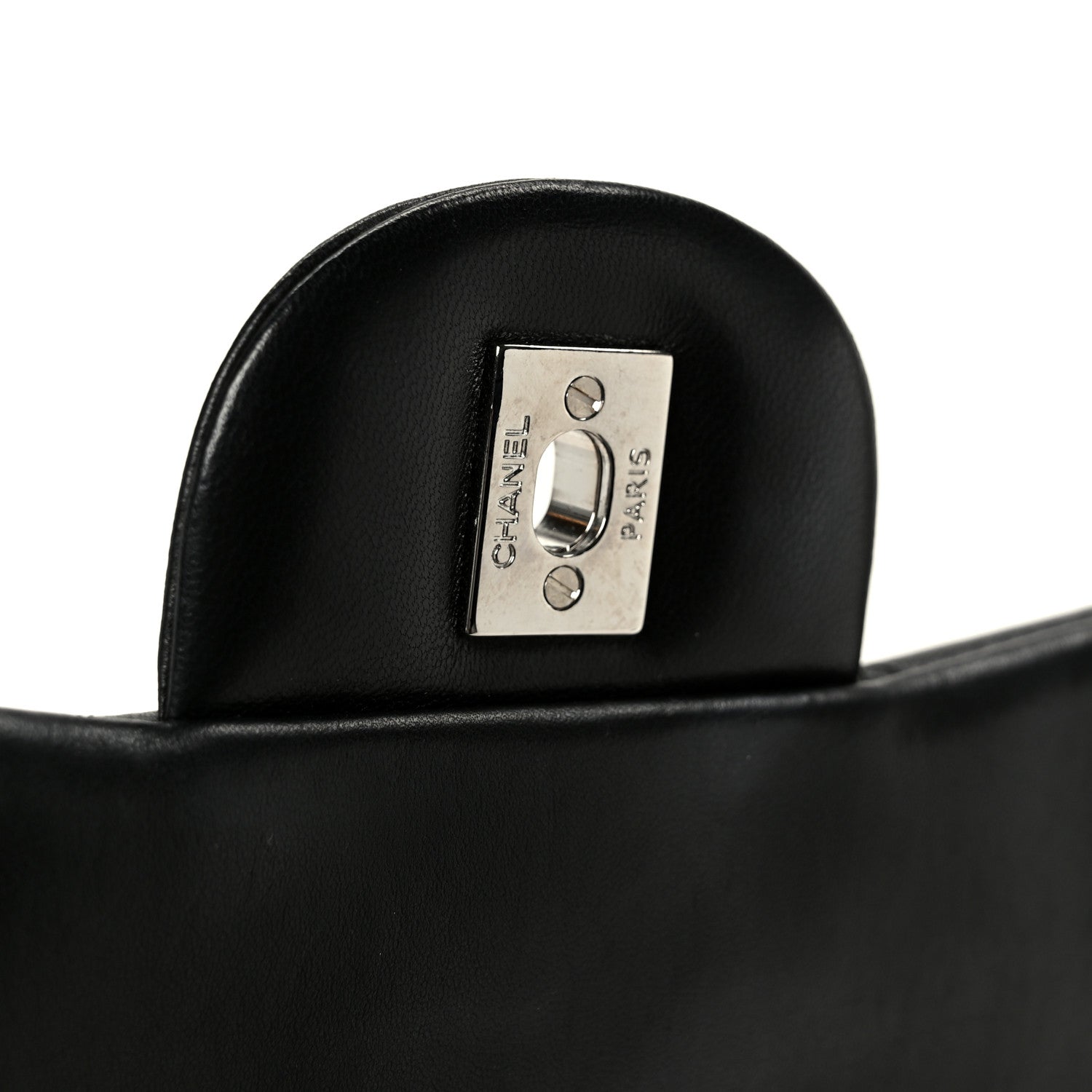 Lambskin Quilted Maxi Double Flap Black