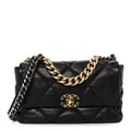 Goatskin Quilted Large Chanel 19 Flap Black