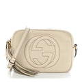 Pebbled Calfskin Small Soho Disco Bag Off White