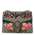 GG Supreme Monogram Embroidered Medium Dionysus Shoulder Bag Emerald