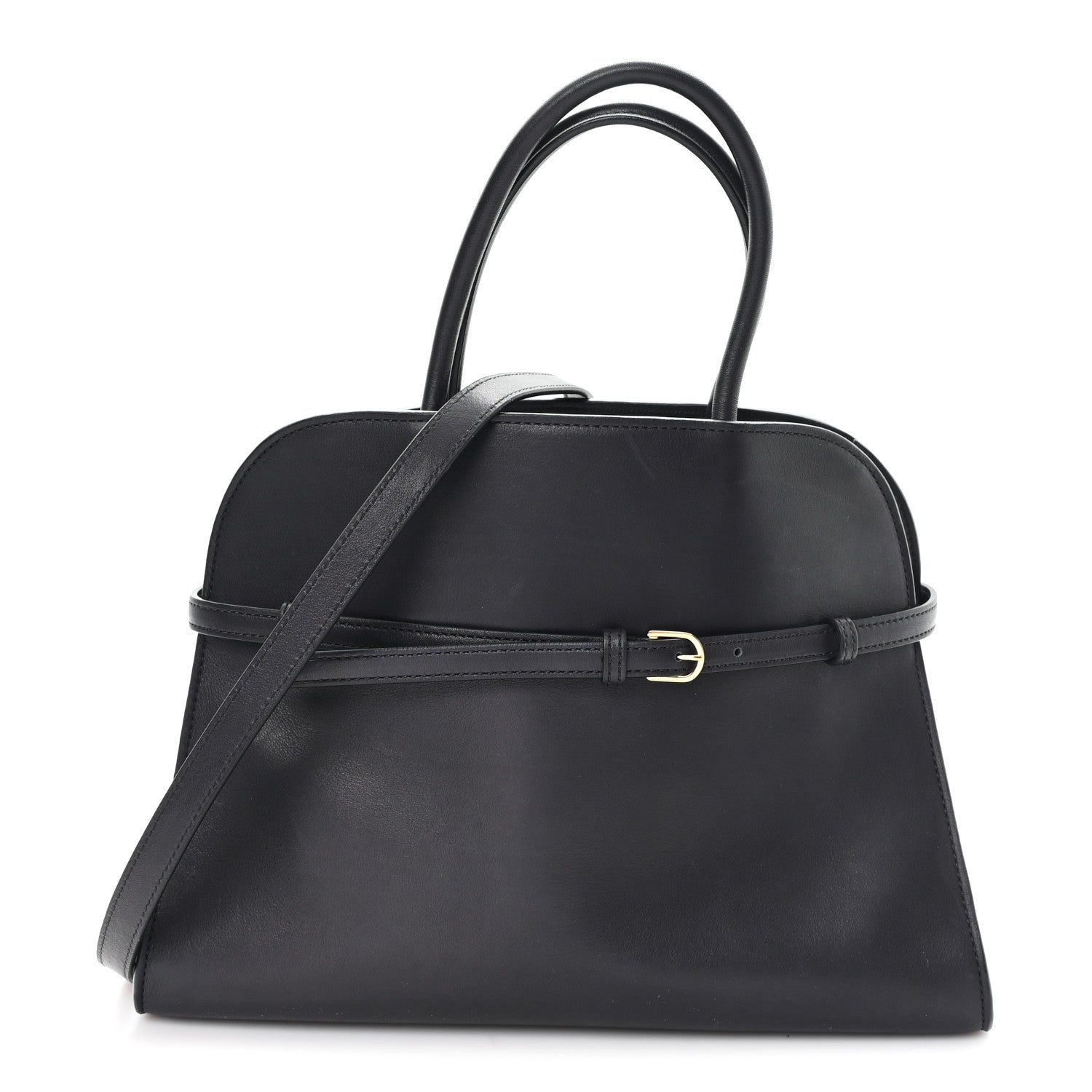 Polished Saddle Calfskin Soft Margaux 12 Black
