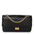 Aged Calfskin Chevron Quilted 2.55 Reissue 225 Flap Black