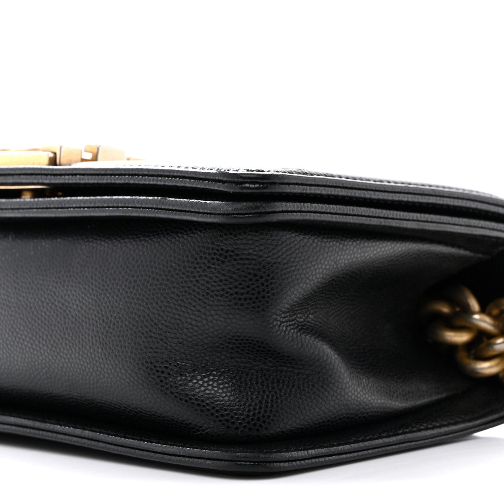 Caviar Quilted Small Boy Flap Black