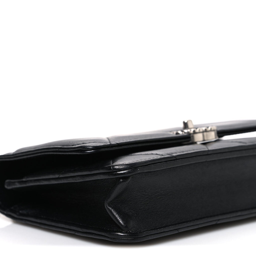 Lambskin Quilted Chanel 19 Wallet On Chain WOC Black
