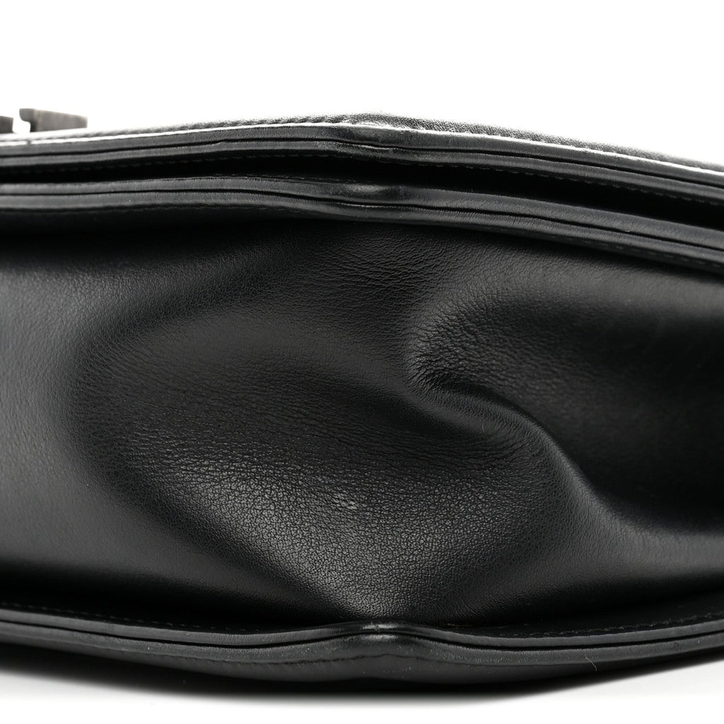 Calfskin Quilted Medium Boy Flap Black