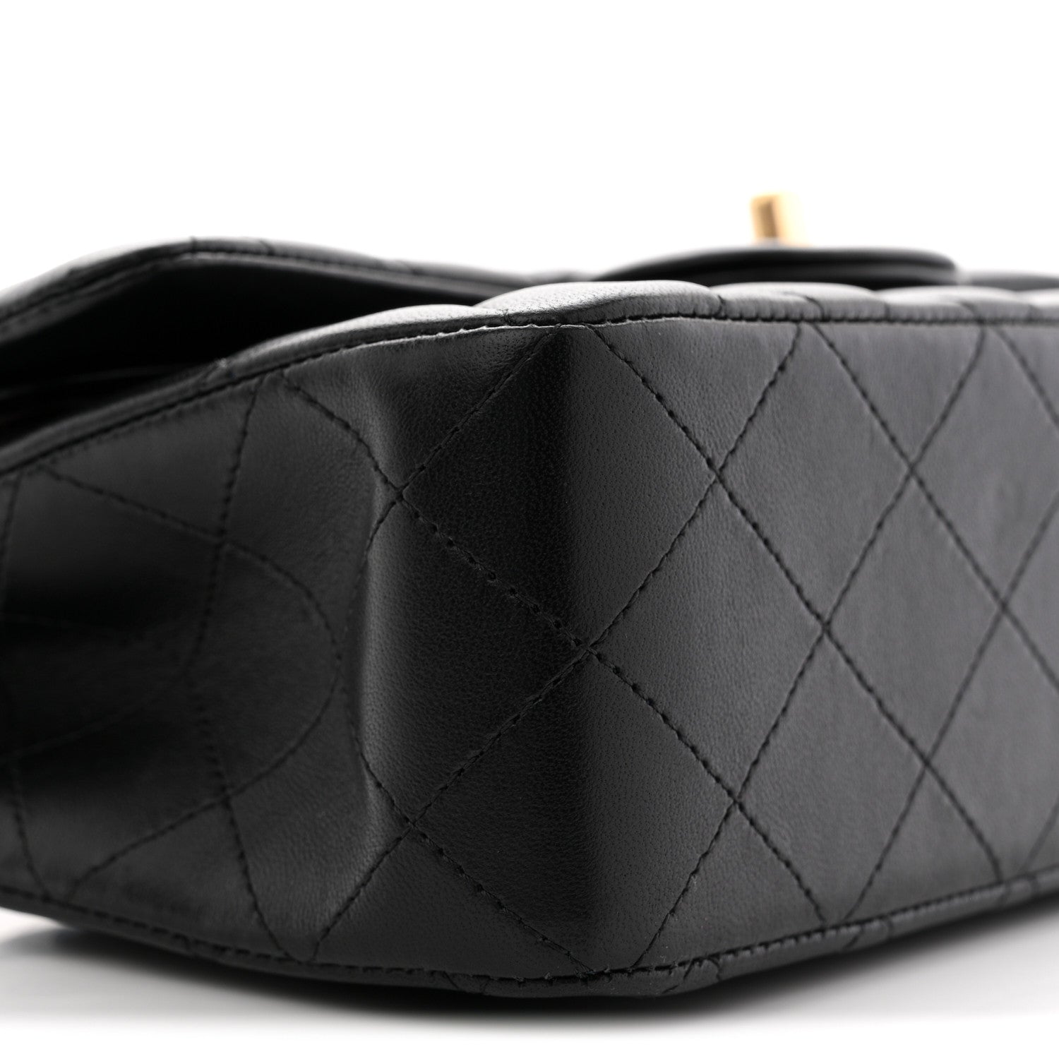 Lambskin Quilted Small Double Flap Black