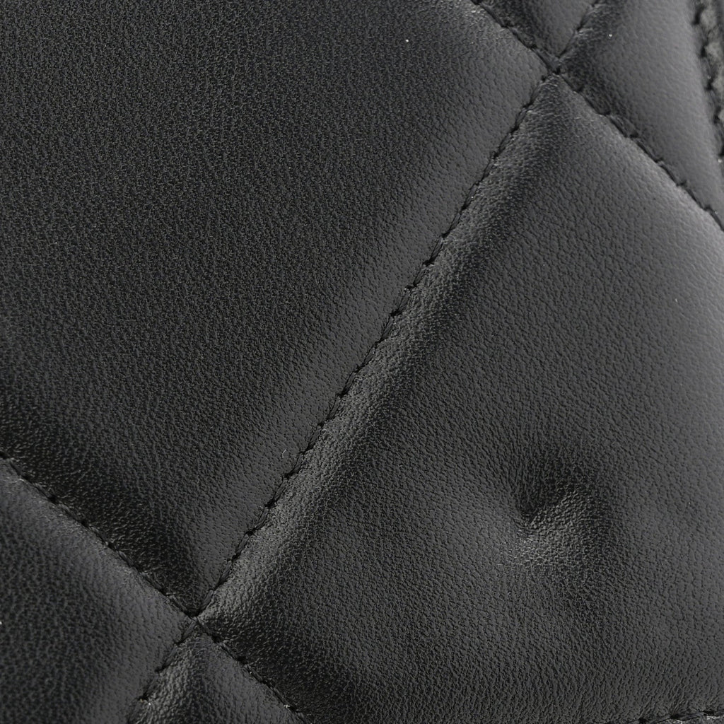 Lambskin Quilted Chanel 19 Wallet On Chain WOC Black