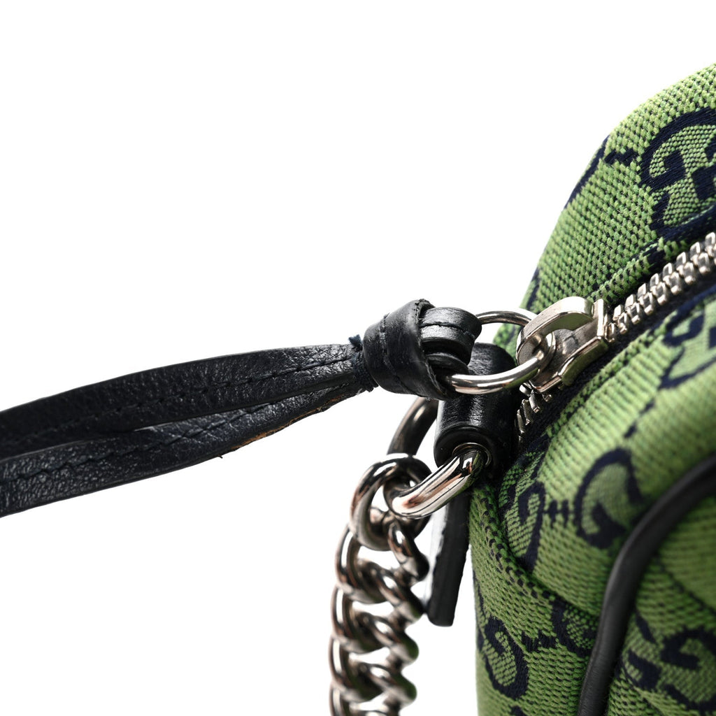 Monogram Multicolor Matelasse Diagonal Small GG Marmont Chain Shoulder Bag Green Blue