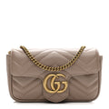 Calfskin Matelasse Super Mini GG Marmont Shoulder Bag Porcelain Rose