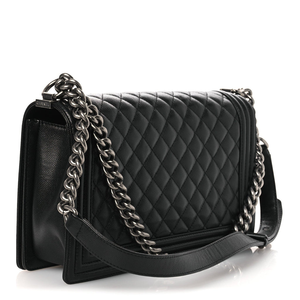 Caviar Quilted New Medium Boy Flap Black