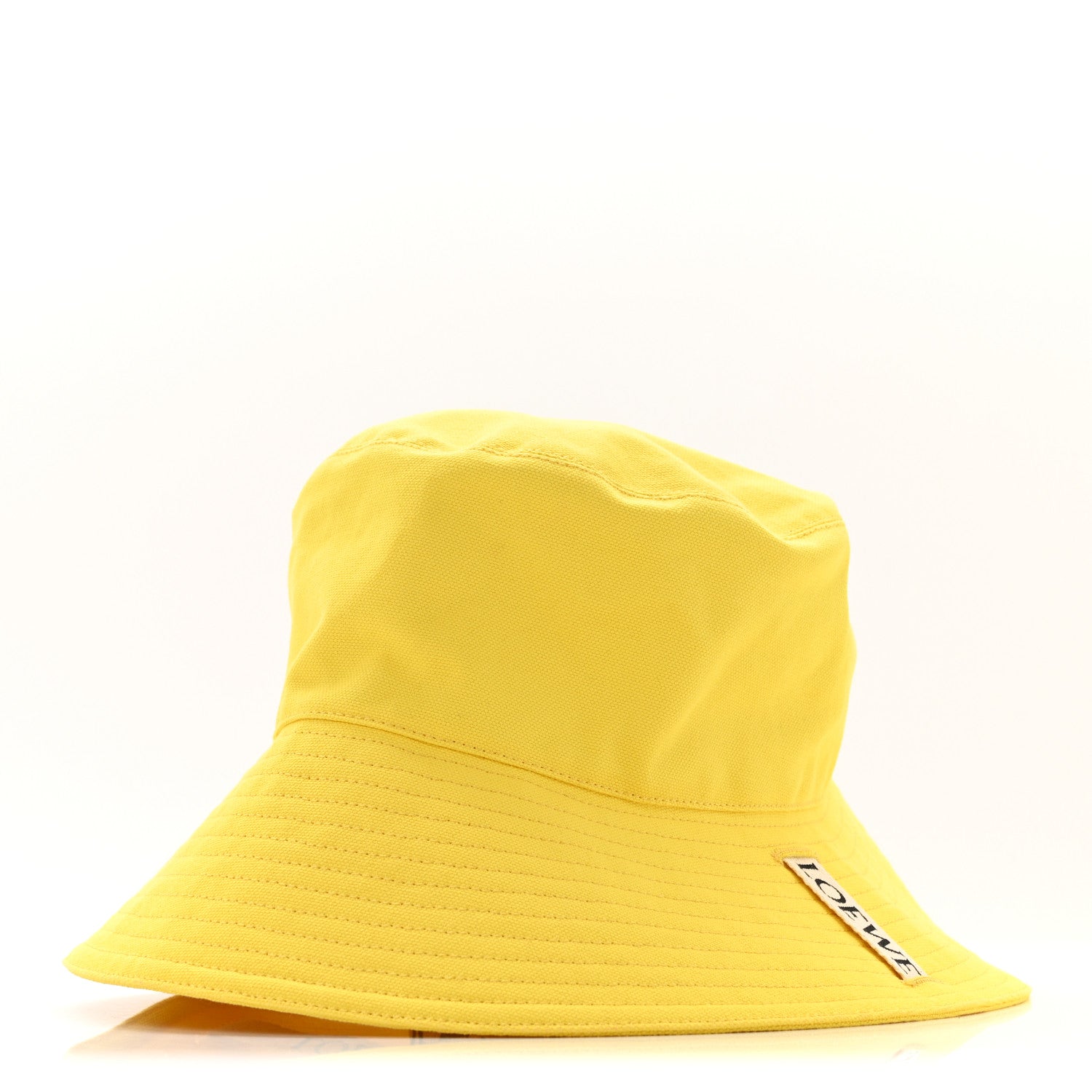 Canvas Calfskin Fisherman Bucket Hat 59 Yellow