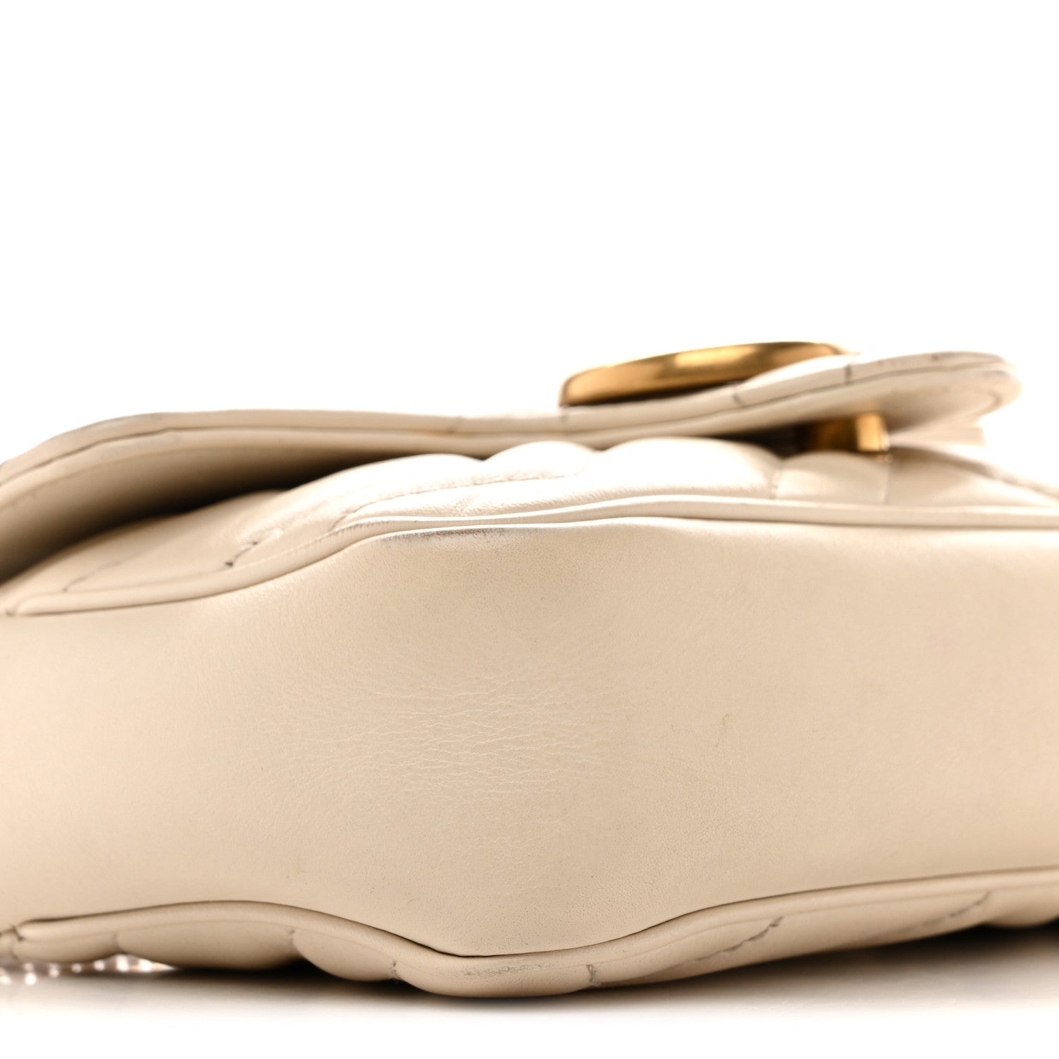Calfskin Matelasse Super Mini GG Marmont Shoulder Bag White