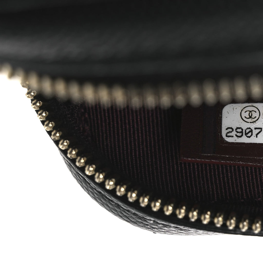 Caviar Quilted Phone Holder Wallet On Chain WOC Black