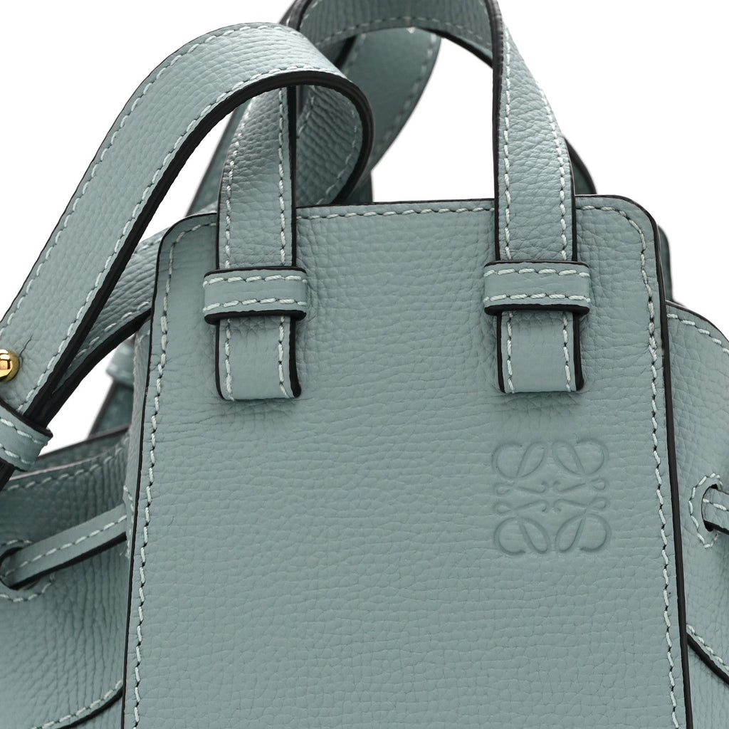 Pebble Grain Calfskin Mini Hammock Shoulder Bag Light Blue