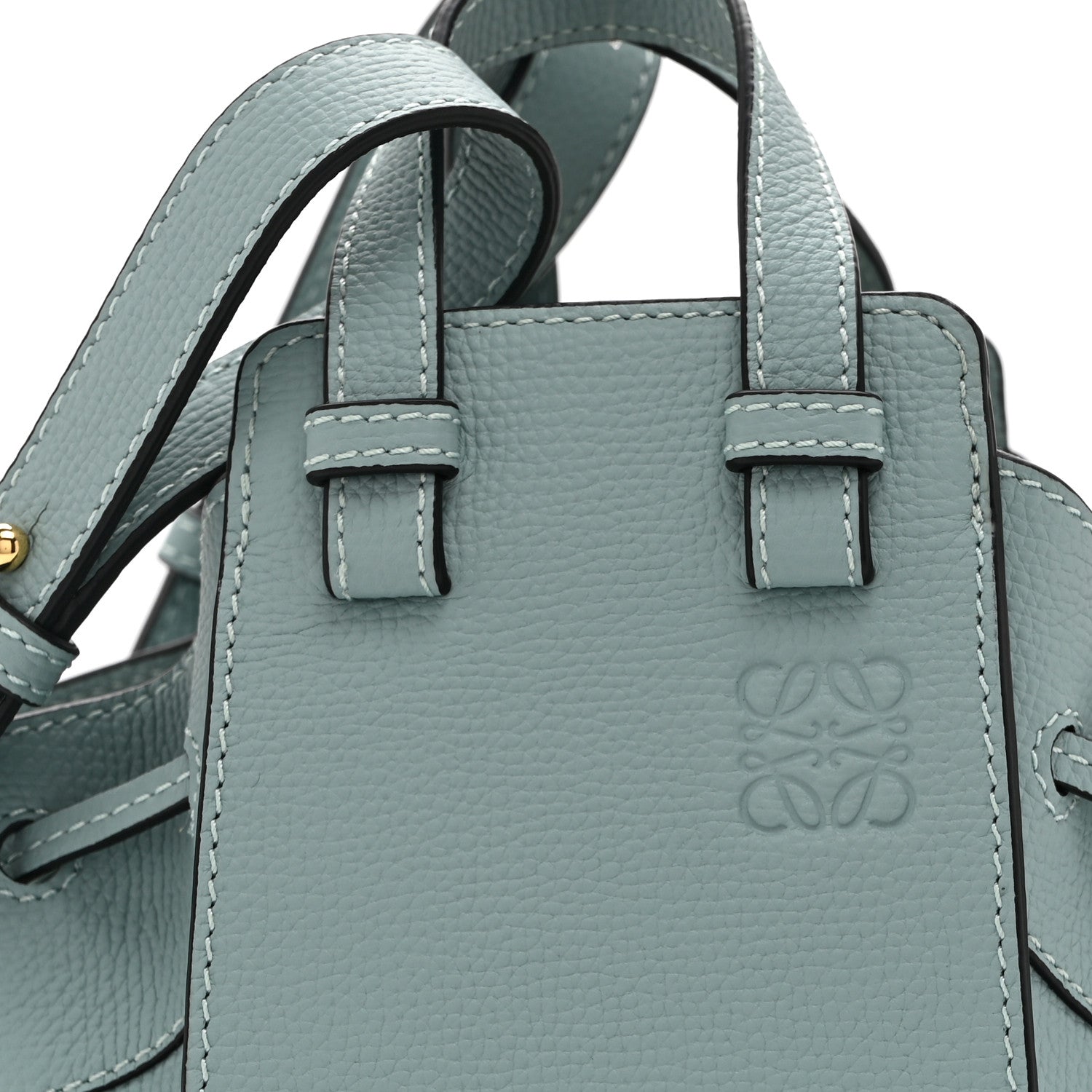 Pebble Grain Calfskin Mini Hammock Shoulder Bag Light Blue