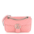 Calfskin Matelasse Small GG Marmont Shoulder Bag Wild Rose