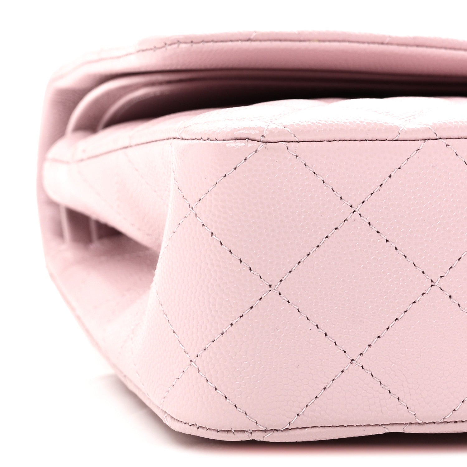 Caviar Quilted Medium Double Flap Light Pink