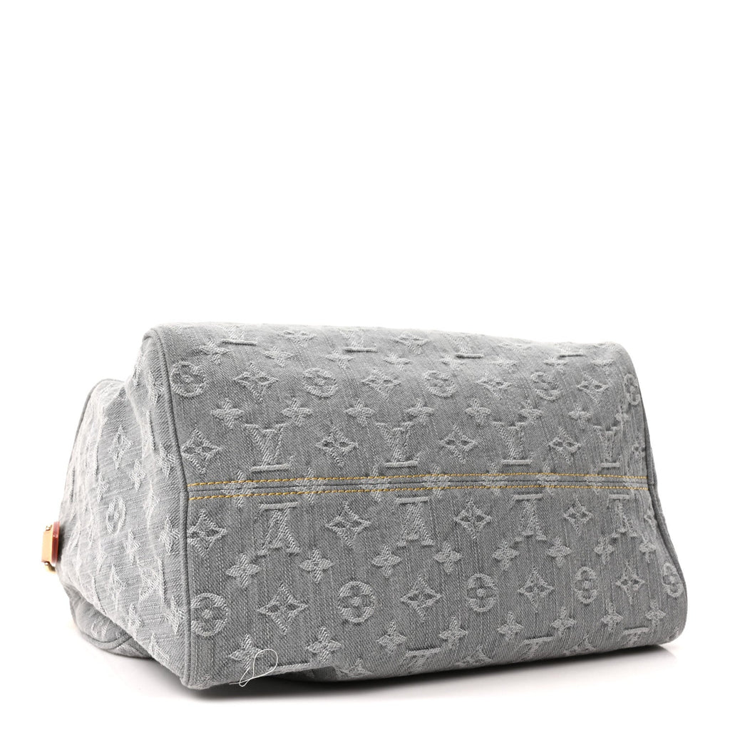 Monogram Denim Speedy Soft 30 Washed Gray