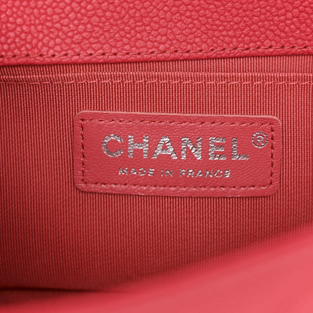 Caviar Quilted Small Boy Flap Red