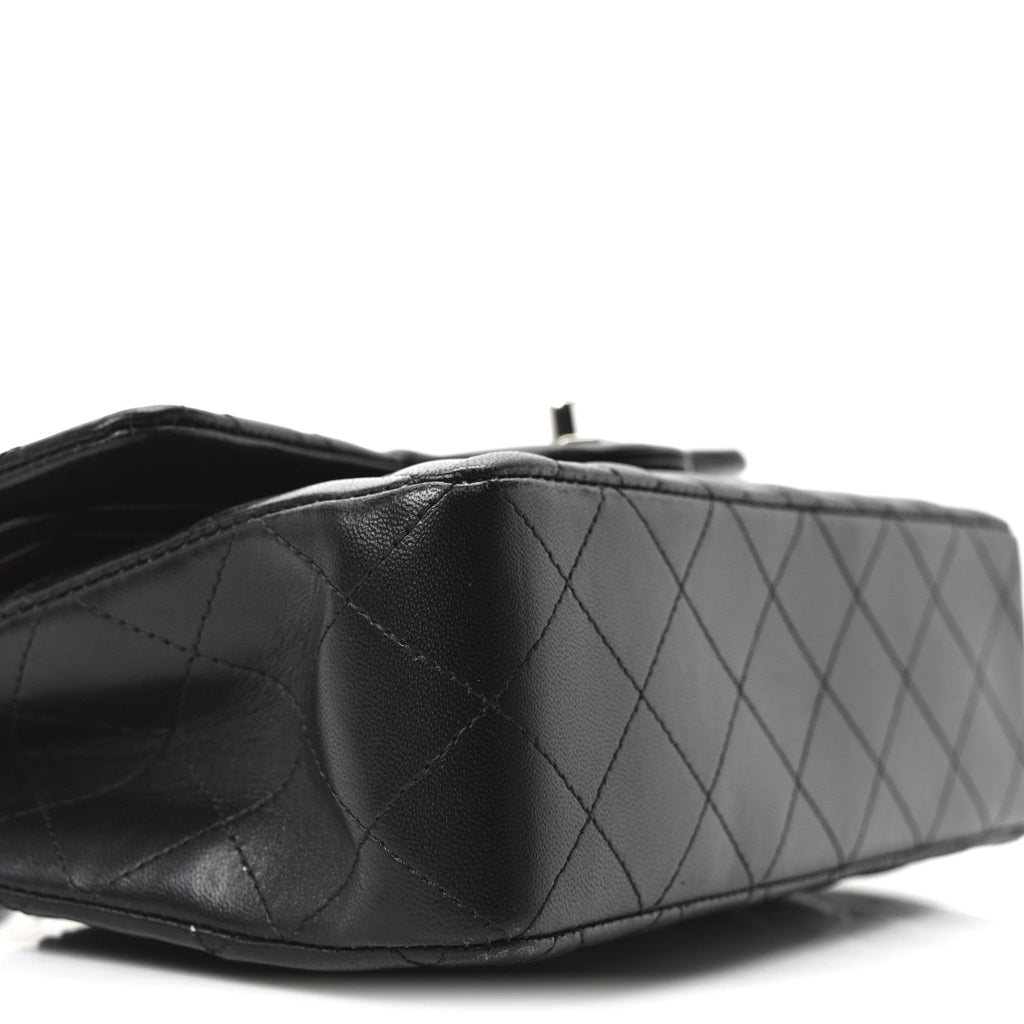 Lambskin Quilted Small Double Flap Black