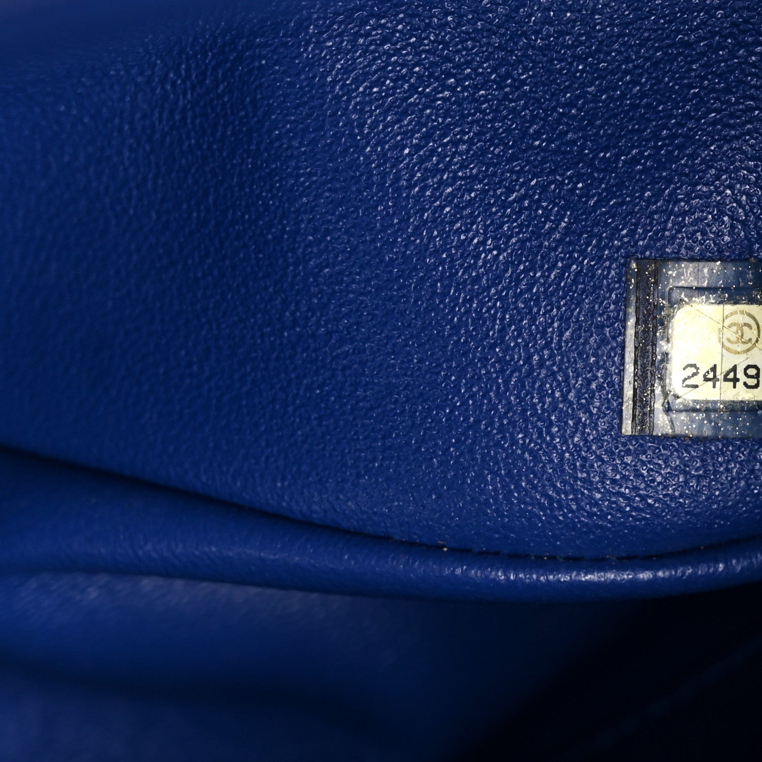 Lambskin Chevron Quilted Jumbo Double Flap Navy Blue