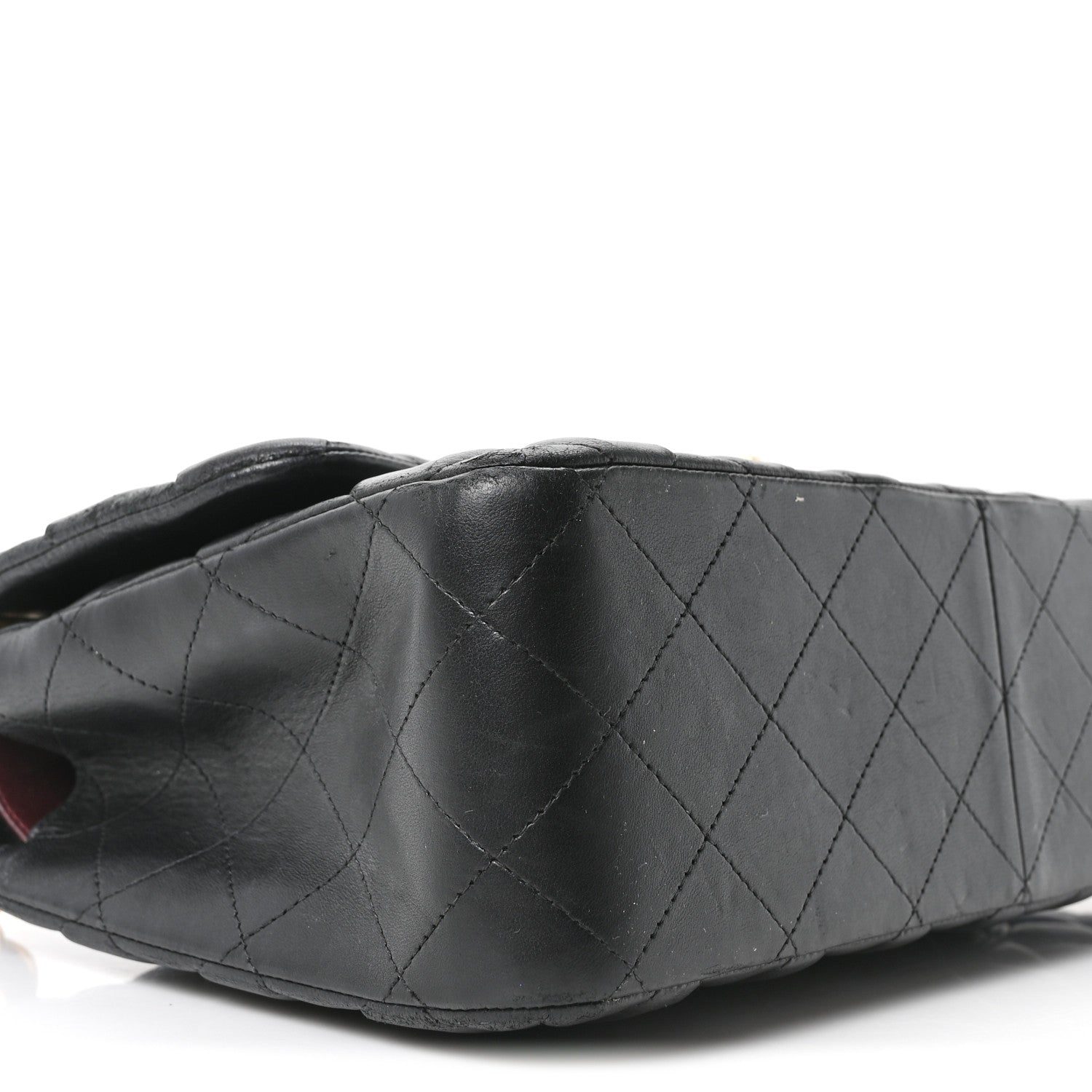 Lambskin Quilted Jumbo Double Flap Black
