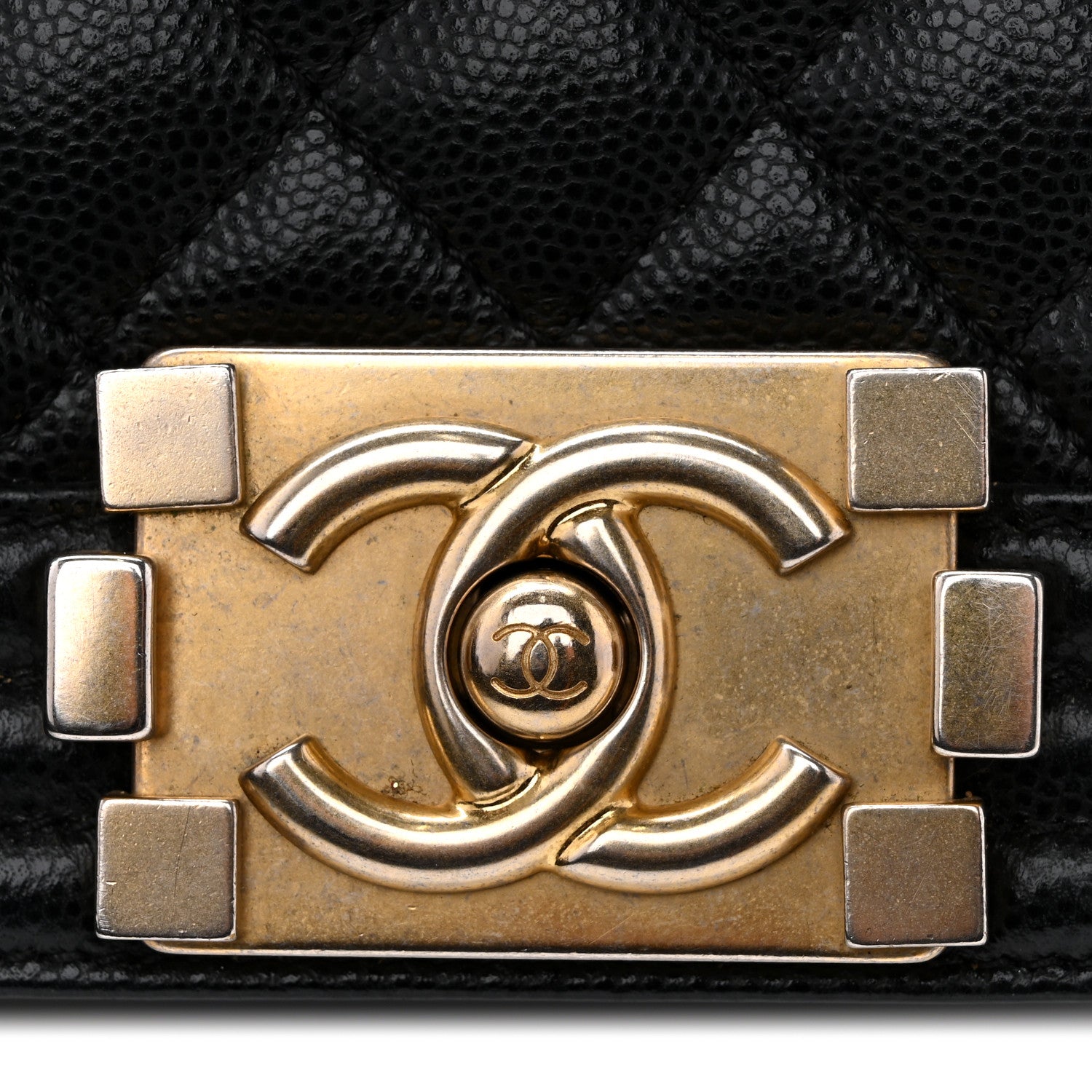 Caviar Quilted Small Boy Flap Black