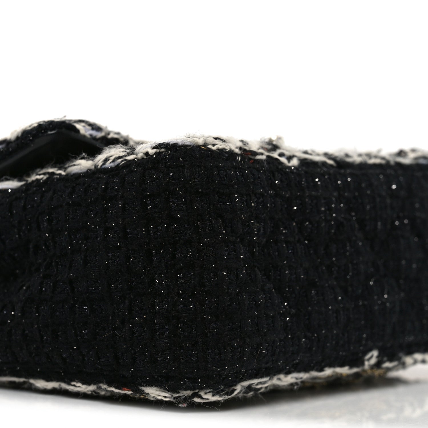 Tweed Braided Mini Rectangular Flap Black