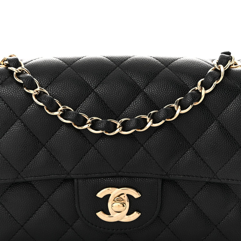 Caviar Quilted Mini Rectangular Flap Black