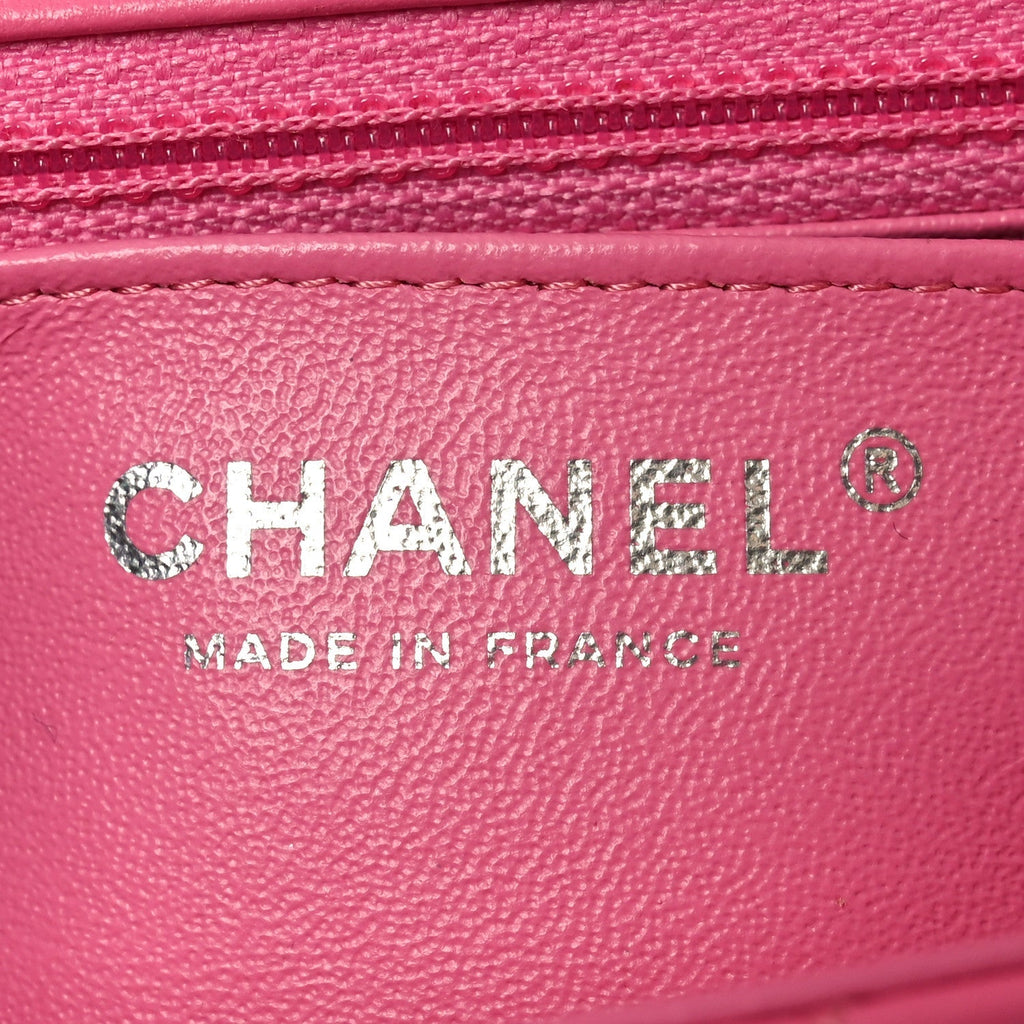 Lambskin Quilted Mini Rectangular Flap Pink