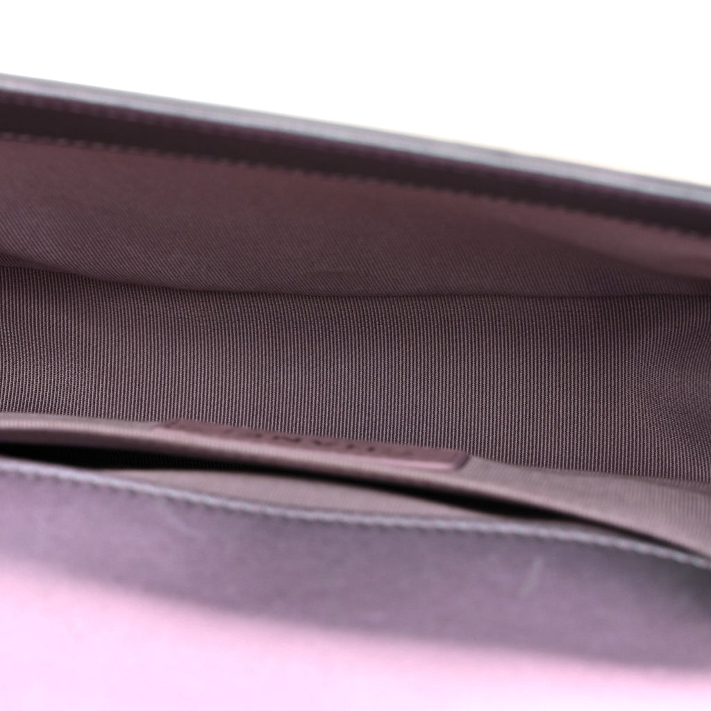 Iridescent Patent Calfskin PVC Quilted Small Boy Flap Light Purple