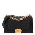 Caviar Quilted Medium Boy Flap Black