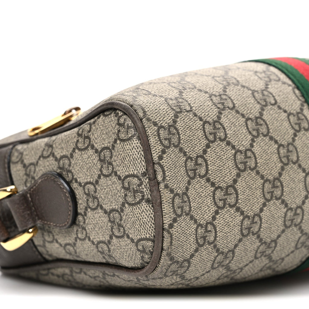 GG Supreme Monogram Web Small Ophidia Shoulder Bag Brown