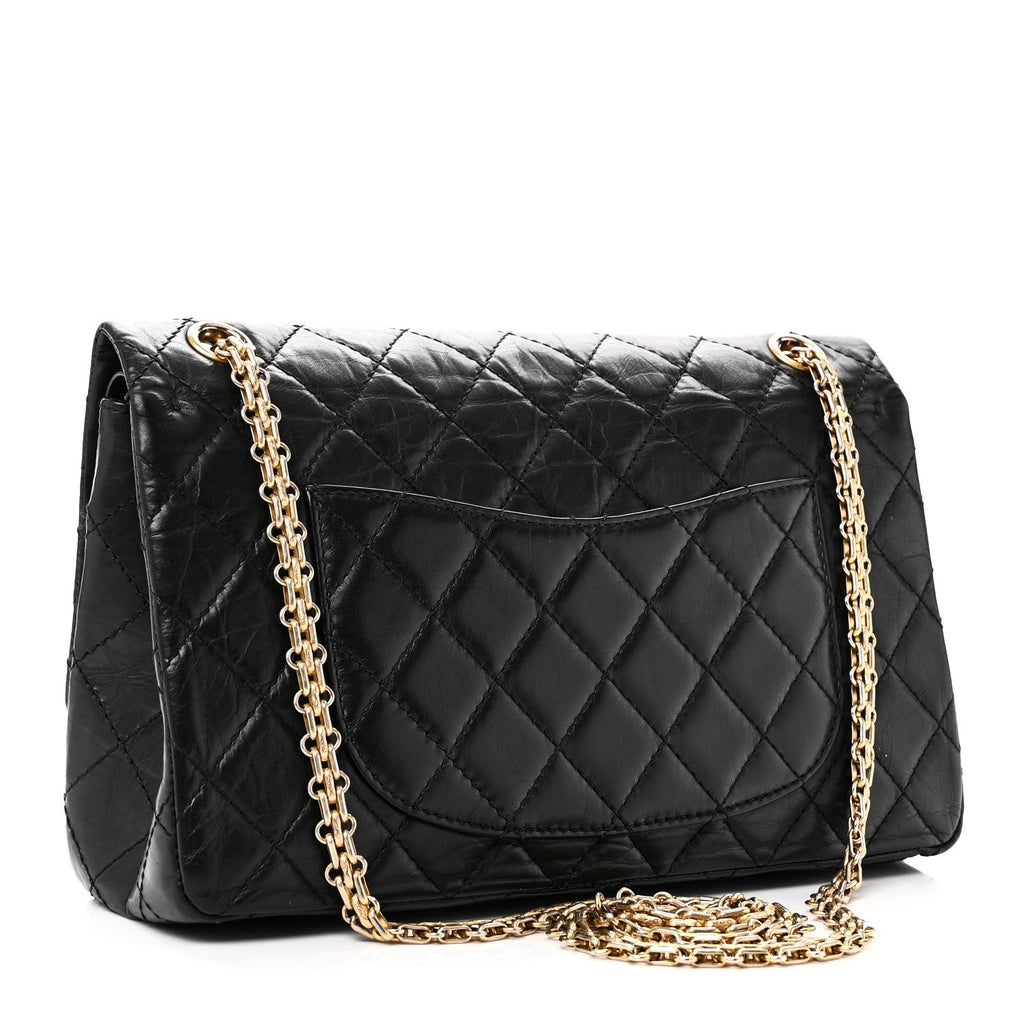 Aged Calfskin Quilted 2.55 Reissue 226 Flap Black