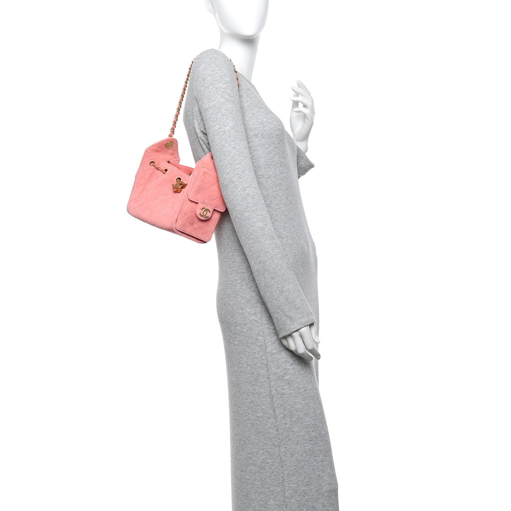 Suede Quilted Mini Chanel 25 Handbag Pink