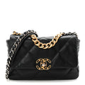 Goatskin Quilted Medium Chanel 19 Flap Black