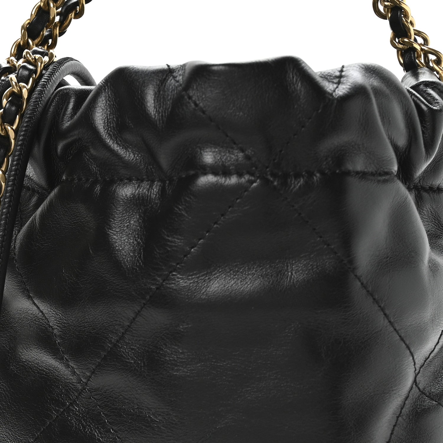 Shiny Calfskin Quilted Mini Chanel 22 Black