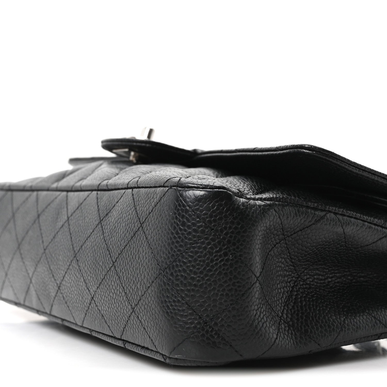 Caviar Quilted Medium Double Flap Black