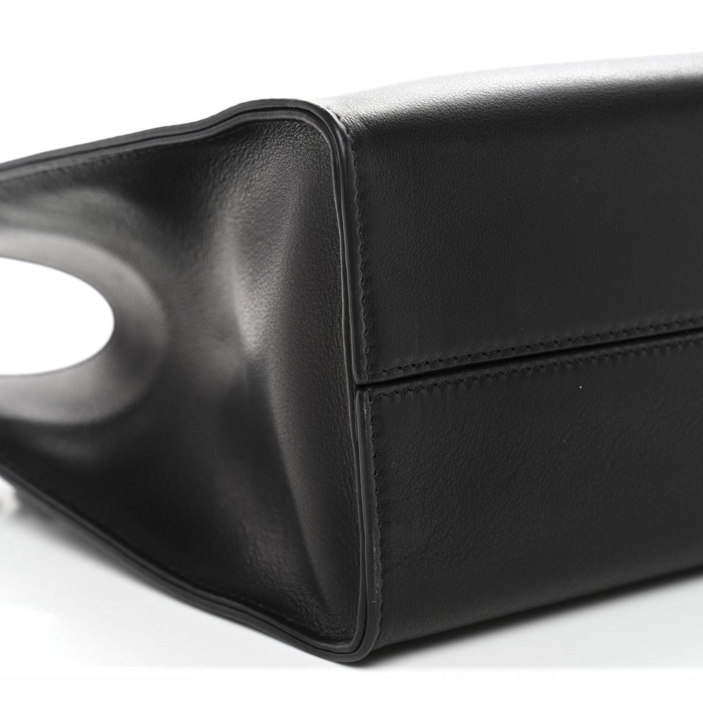 Polished Saddle Calfskin Small Alexia Bag Black
