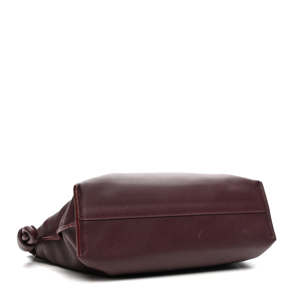 Calfskin Mini Flamenco Knot Clutch Dark Burgundy