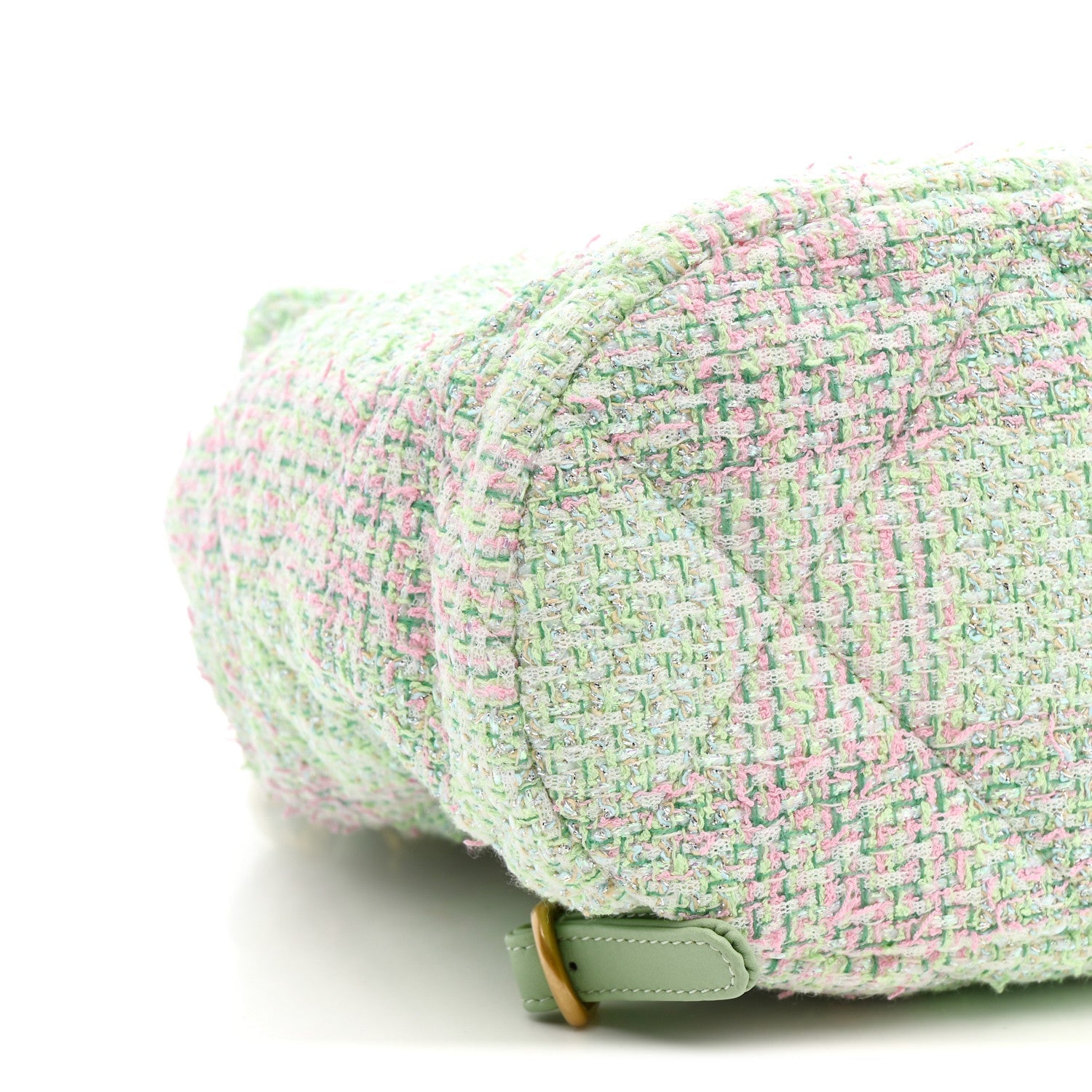 Tweed Quilted Chanel 19 Backpack Green Pink