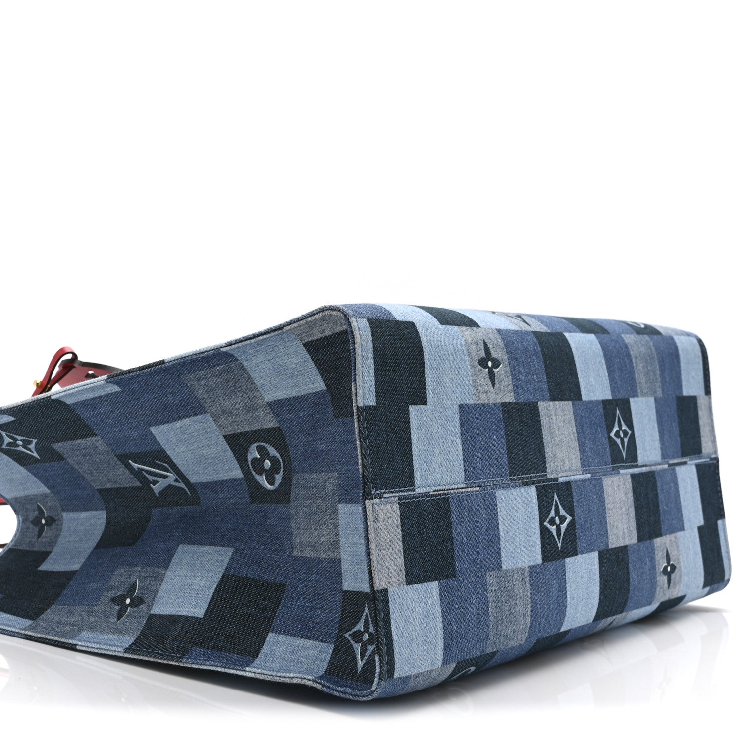 Denim Damier Monogram Onthego Blue Rouge