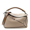 Grained Calfskin Medium Puzzle Bag Sand Mink