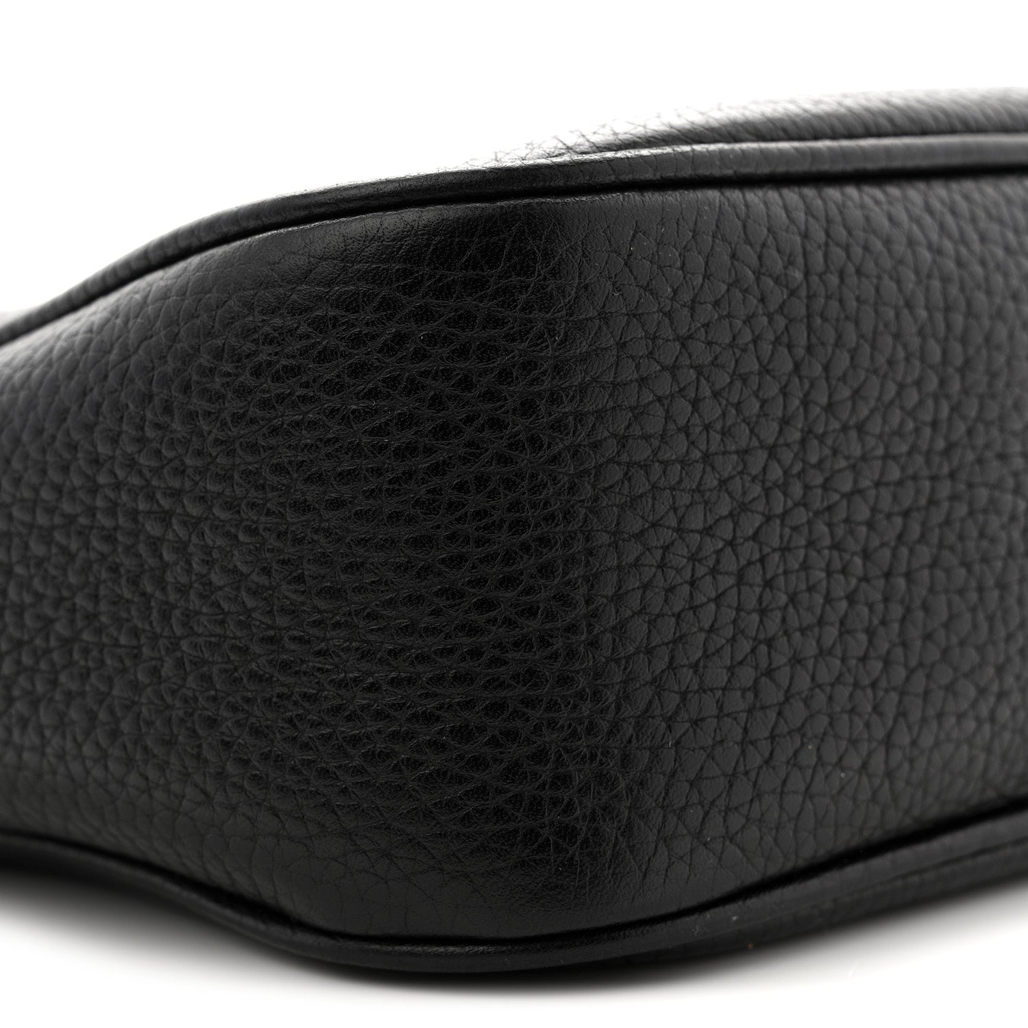 Pebbled Calfskin Small Soho Disco Bag Black