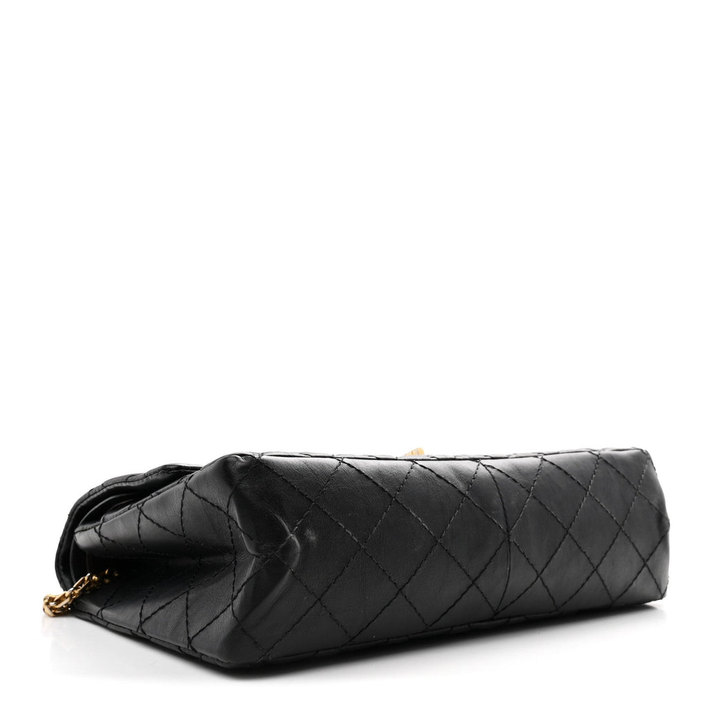 Aged Calfskin Quilted 2.55 Reissue 226 Flap Black